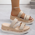 Orthopedische sandalen met champagnekleurige glamour - Velmira
