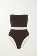 Bandeau Badpak met Hoge Taille en Minimalistische Look – Solaniva
