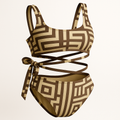 Bandeau Bikiniset met Geometrische Print en Vetersluiting – Selavira