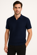 Elegante polo met korte mouwen in effen kleur – William