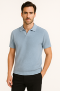 Elegante polo met korte mouwen in effen kleur – William