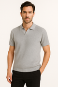 Elegante polo met korte mouwen in effen kleur – William