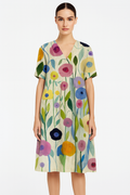 Bloemenjurk met ademende stof en elegante pasvorm – Nicka