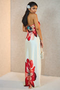 Strapless bloemenjurk voor dames met elegante pasvorm – Fiorella