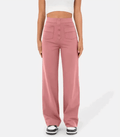 Stijlvolle knopenbroek met hoge taille – Emma
