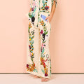 Satijnen Tweedelige Set met Oosterse Print -Oriental Fusion