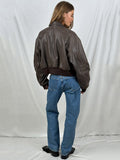 Cropped dames bomberjack in vintage nepleer – Nayla