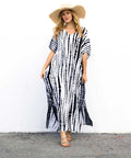 Zwart witte dames kaftan met luxe uitstraling – Yana