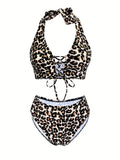 Bikini dames panterprint hoog uitgesneden sexy fit – Noa