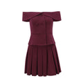 Blazer Top met Blote Schouders en Geplooide Rok - Liora