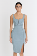 Casual Denim Jurk met Flatterende Pasvorm en Stretch – Nova