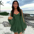 Mini Jurk met Off-Shoulder Mouwen in Luchtige Stof – Light Luxury