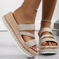 Orthopedische sandalen met champagnekleurige glamour - Velmira