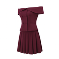 Blazer Top met Blote Schouders en Geplooide Rok - Liora
