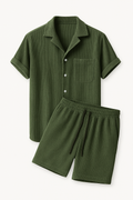 Corduroy herenset met overhemd en shorts – Lars
