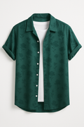 Casual herenoverhemd met bloemmotief en korte mouwen – Matteo