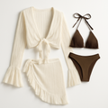 Bikini set met mesh strandoutfit en boho look – Yalina