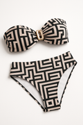 Bikini dames bandeau geometrisch vetersluiting strandlook – Livari