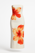 Bandeau zomerjurk voor dames met chiffon en baleinen – Seraphine