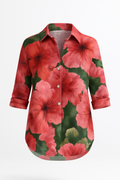 Bloemenprint Blouse met Omslagkraag voor Dames – Ella