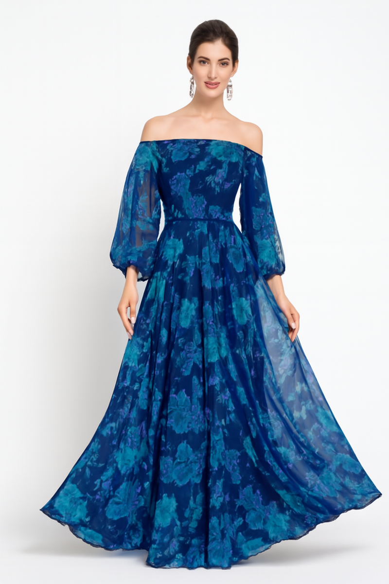 Zomer maxi jurk dames bloemen elegant luchtig - Tholinde