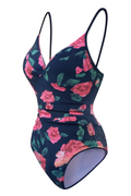 Corrigerend Badpak Diepe Hals Bloemenprint – Fiorena