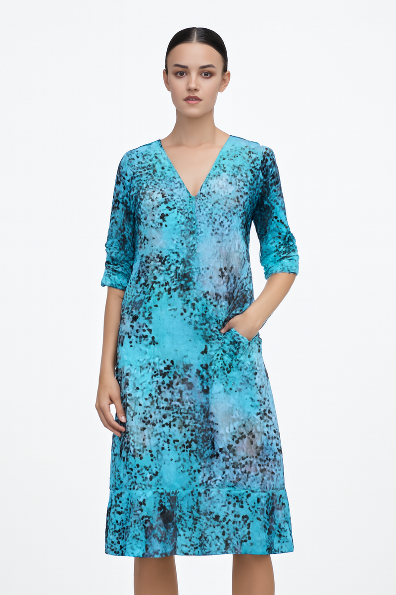 Zomerjurk met bloemenprint en wikkeldesign – Sofie