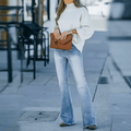 Comfortabele denim stretch jeans met uitlopende pijpen - Sophie