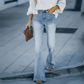 Comfortabele denim stretch jeans met uitlopende pijpen - Sophie