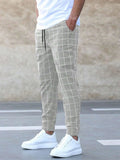 Geruite heren jogger met elastische taille – Rovent