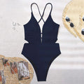 Geribbeld Badpak Cross-Strap Flatterende Pasvorm – Elbira