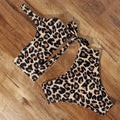 High-Waist Bikini One-Shoulder Luipaard Design – Feloura