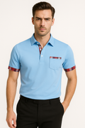Heren colorblock polo met korte mouwen – Milan