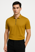 Heren quarter-zip polo met korte mouwen – Lucas