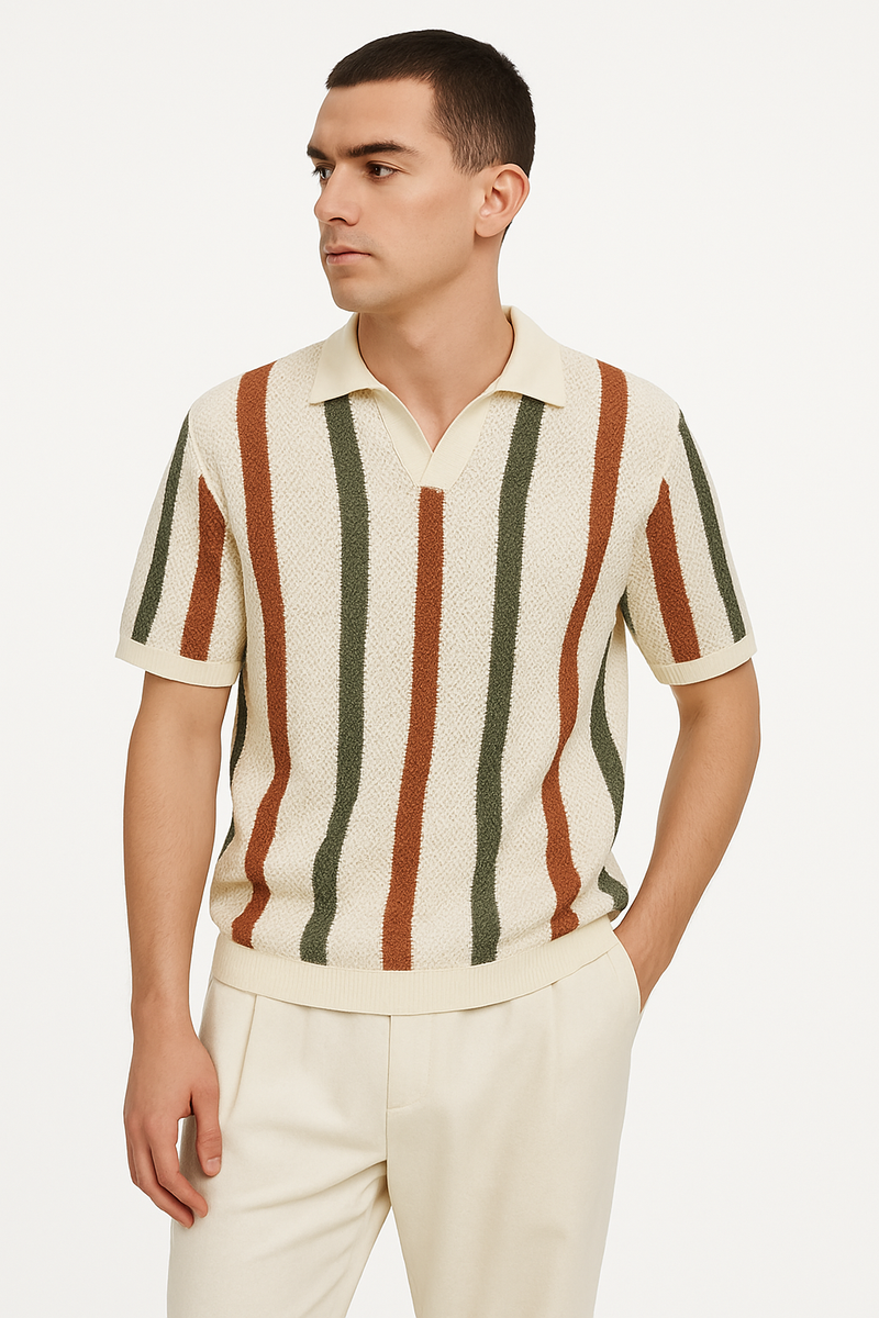 Vintage Gestreepte Golfpolo voor Heren – Thomas