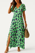 Elegante maxi damesjurk met split en V-hals – Sophie