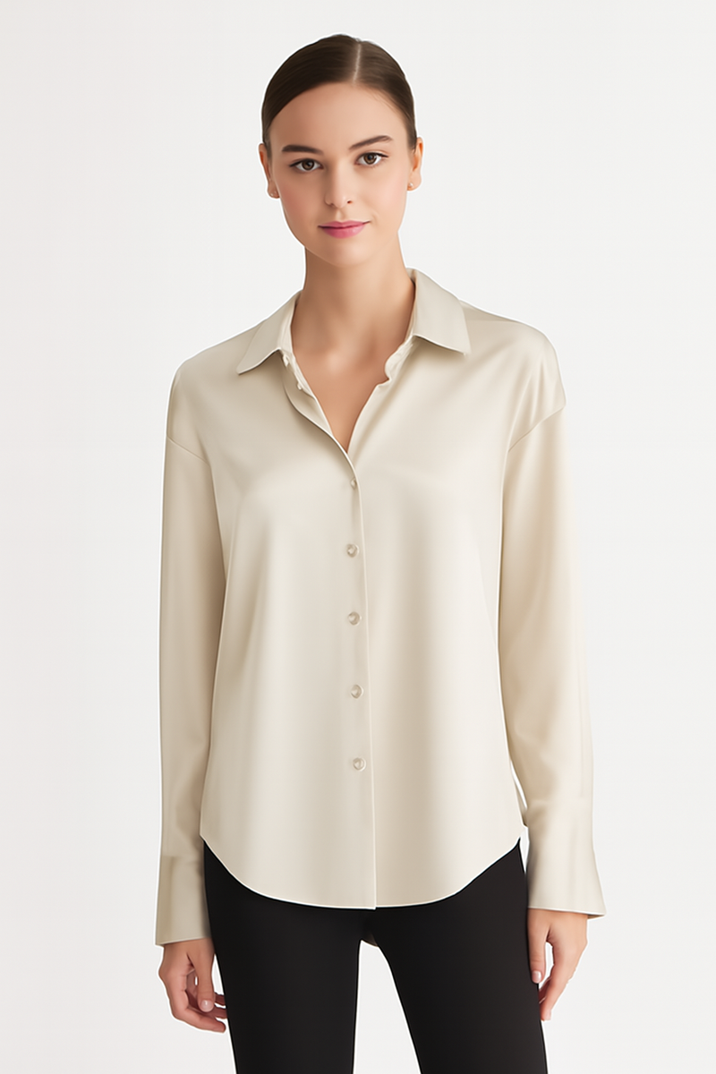 Zijden overhemd met knopen voor dames – Elise