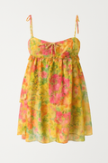 Chiffon Jurk met Tiered Rok en Felle Kleuren - Yara