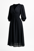 Zijdezachte chiffonjurk met elegante pasvorm – Abelya