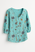 Bloemige luchtige damesblouse met losse pasvorm – Laura