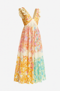 Zomerjurk met pofmouwen en bloemenprint – Mila