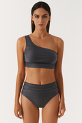 Bikini dames satijn één-schouder volant elegant – Marilou