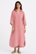 Bohemian damesjurk met zakken en knoopdetail – Lianne