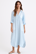 Bohemian damesjurk met zakken en knoopdetail – Lianne
