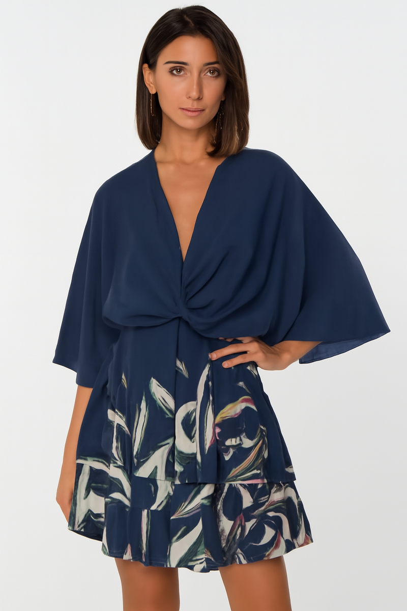 Boho bloemenjurk voor dames met ruffles en luchtige pasvorm – Elviana