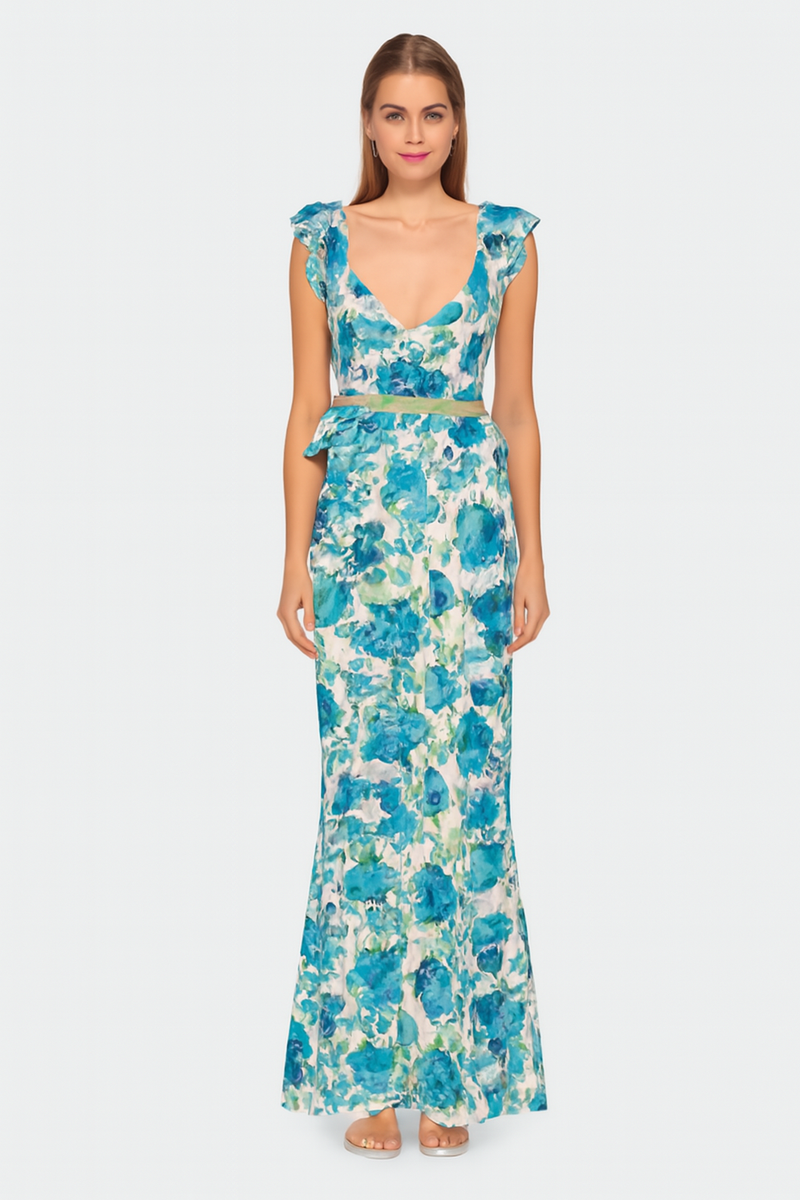 Bloemenjurk met ruffles voor dames en romantische flair – Elara