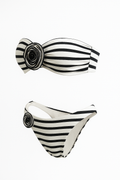 Bikini dames elegant strikdetails zwart wit stijlvol – Celestia