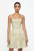 Corset Midi Jurk met Bloemenprint en Split - Elise