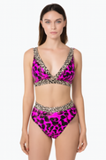 Bikini dames panterprint V-hals hoog uitgesneden – Selina