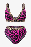 Bikini dames panterprint V-hals hoog uitgesneden – Selina